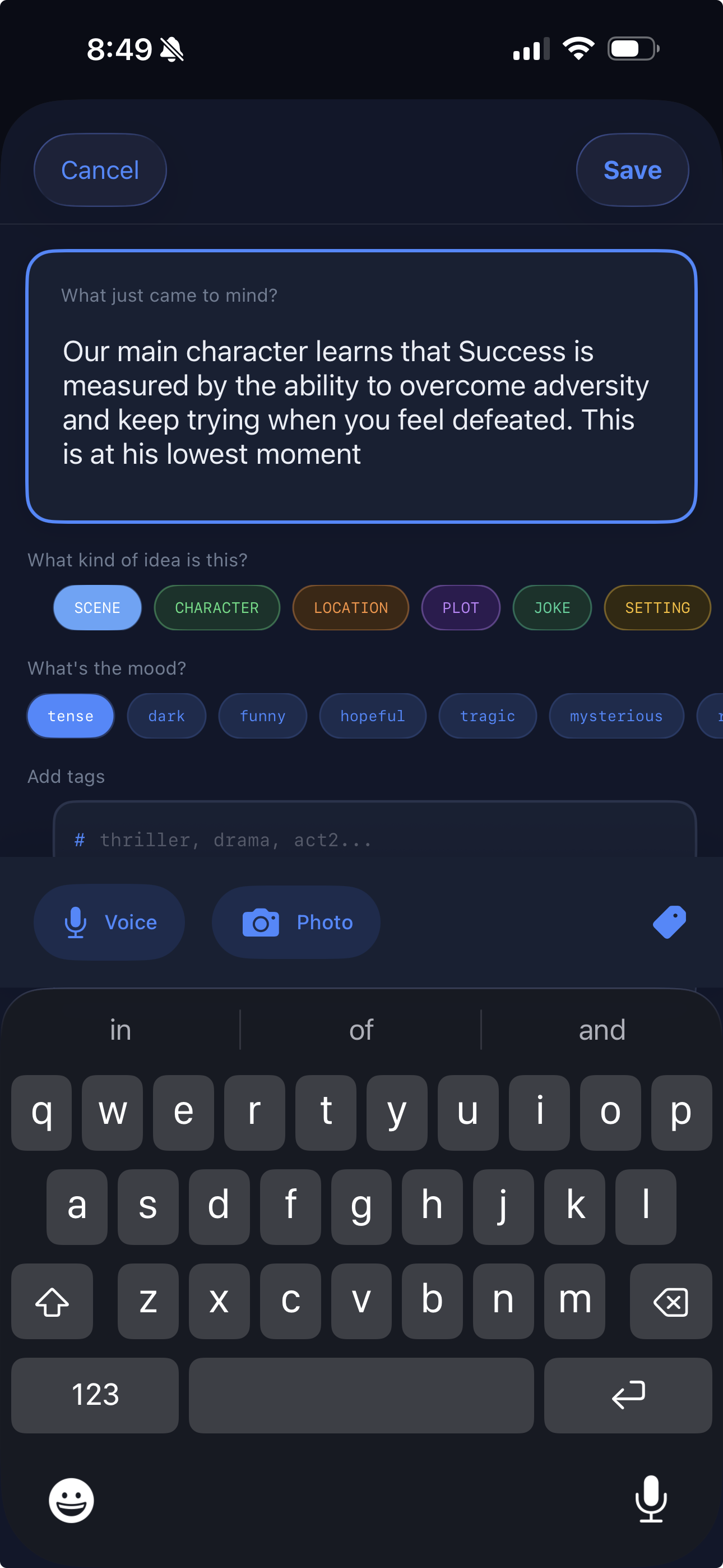Capturing a concept on iPhone
