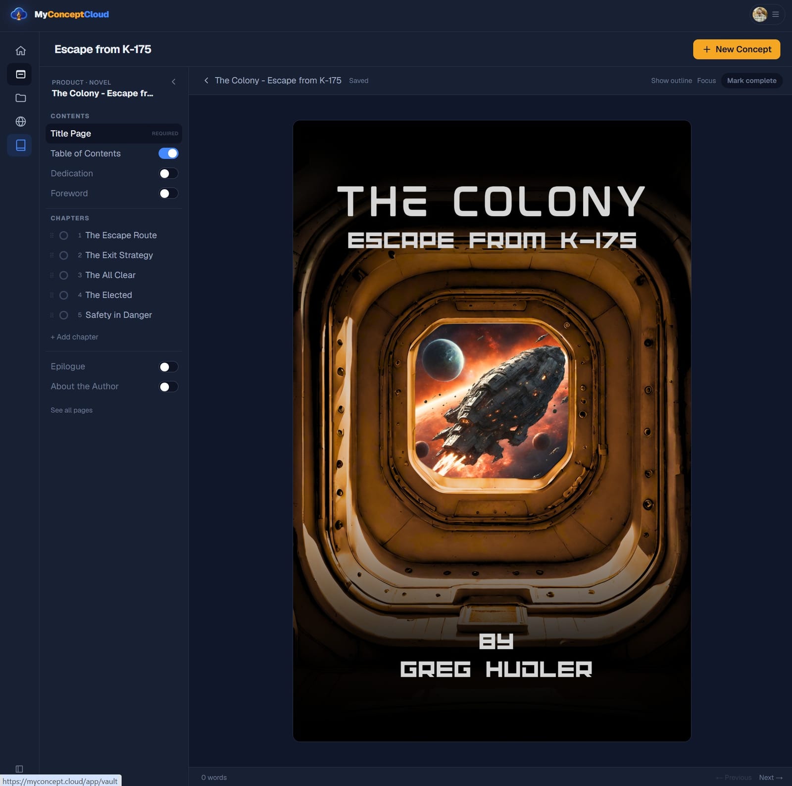 Manuscript editor with book pages